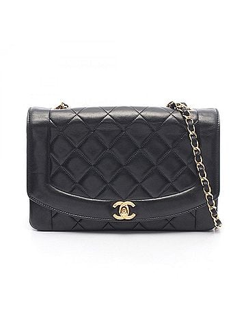 Chanel Chanel Matelassé Diana Flap Shoulder Bag/Handbag, Lambskin Leather, Women's, Black (A01165) (view 1)