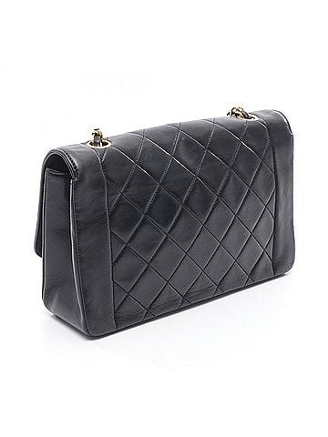 Chanel Chanel Matelassé Diana Flap Shoulder Bag/Handbag, Lambskin Leather, Women's, Black (A01165) (view 2)
