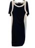 Glamour 95% Polyester 5% Spandex 95% Polyester 5% Spandex 100% Polyester Color Block Blue White Multi Color Casual Dress Size 16 - photo 1