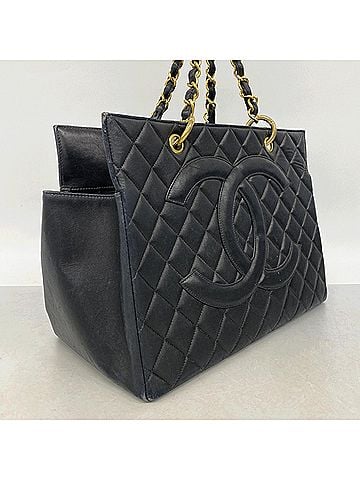Chanel Chanel Matelassé Lambskin Chain Tote Bag, Black, for Women (view 2)