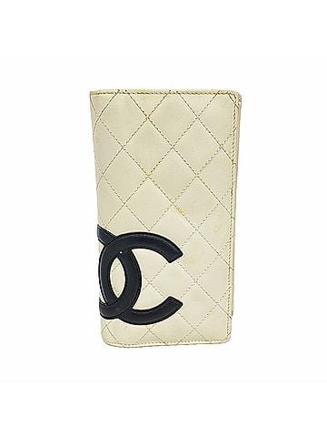 Chanel Chanel Cambon Lambskin Long Wallet, White, Women's (view 1)