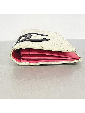Chanel Chanel Cambon Lambskin Long Wallet, White, Women's (view 2)