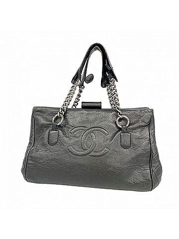 Chanel Chanel Tote Bag / Chain Leather Black Women's (view 1)