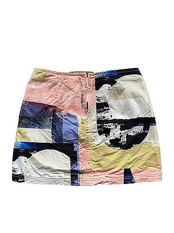 BDG Abstract Print Denim Mini Skirt Casual Skirt (view 2)