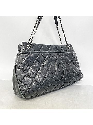 Chanel Chanel Tote Bag/Chain Tote, Matelassé Caviar Leather, Black, Women's (view 2)