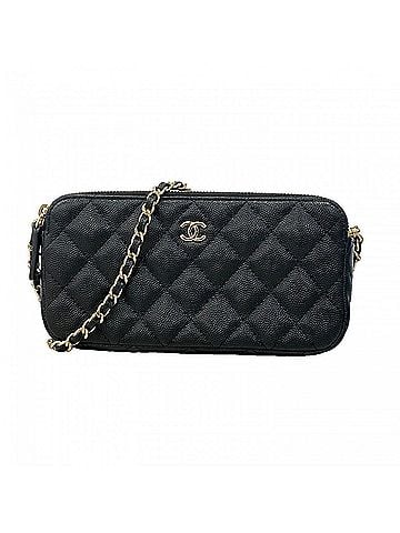 Chanel Chanel Matelassé Chain Shoulder Bag, Caviar Leather, Black/Champagne, Women's (view 1)