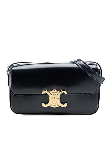 Céline Shiny Calfskin Triomphe Claude Shoulder Bag (view 1)