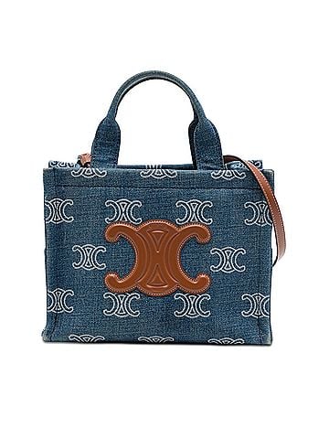Céline Small Denim Triomphe Cabas Thais Tote (view 1)