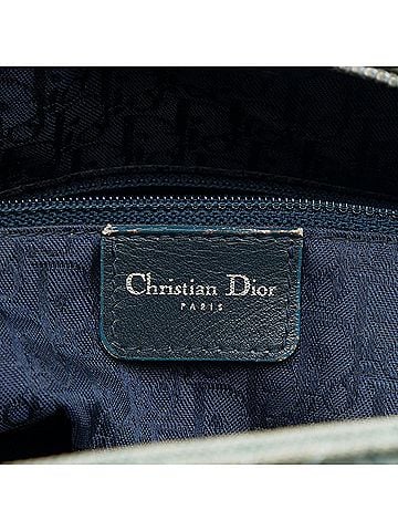Dior Large Denim Cannage Acrylic Handles Lady Dior (view 2)