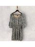 Le Gali 100% Polyester Animal Print Ivory Gray Casual Dress Size L - photo 5