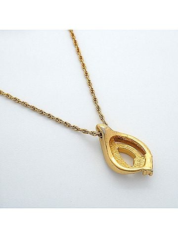 Christian Dior Christian Dior Necklace, GP Plated, Rhinestone, Gold, Women's (view 2)