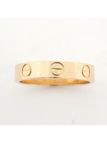 Cartier Cartier Mini Love Ring, 18K Yellow Gold, Size #50, Women's (view 2)