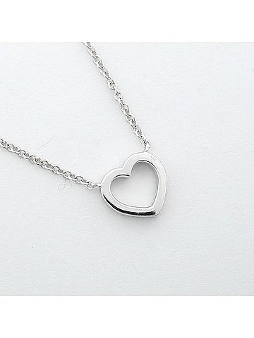 Tiffany & Co. Tiffany &amp; Co. Metro Heart Necklace, 18K White Gold, Diamond, Women's (view 2)