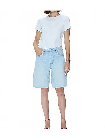 Pistola Nolan Relaxed Straight Cut Off Denim Shorts in Postcards Vintage (view 2)