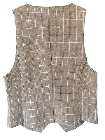 Rachel Zoe Taupe Windowpane Check Tailored Vest Vest (view 2)