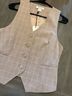 Rachel Zoe 55% Polyester 40% Rayon 5% Spandex 100% Polyester Checkered-gingham Tan White Vest Size 4 - photo 10