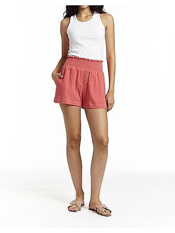 Drew Zoe Gauze Short in Mango (view 2)