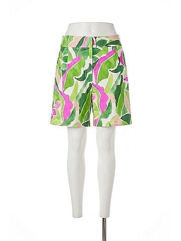 Milly Painted Bloom Linen Short in Leaf Multi (view 1)