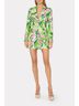 Milly Green Painted Bloom Linen Short in Leaf Multi Size 6 - photo 2