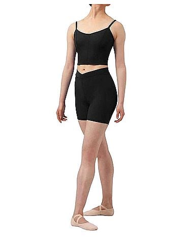 Bloch Mirella Chevron V-Front Shorts in Black (view 2)