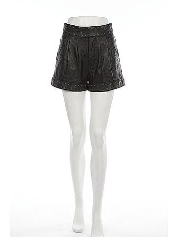 The Kooples Shorts With Studded Belt in Black (view 1)