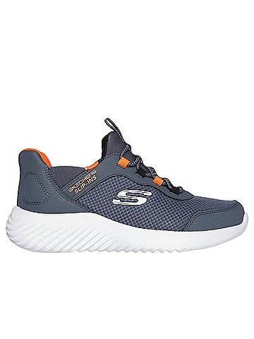 Skechers Boy's Slip-Ins Sneaker 2 Mo in Charcoal Orange (view 1)