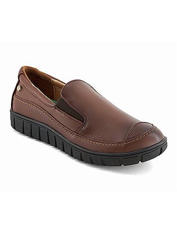Andrea Women's Comfort Leather Loafers in Brown (view 2)
