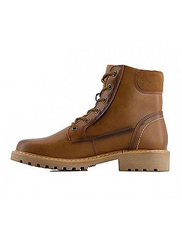 Andrea Women's Side Zipper Lace Up Boots in Honey (view 2)