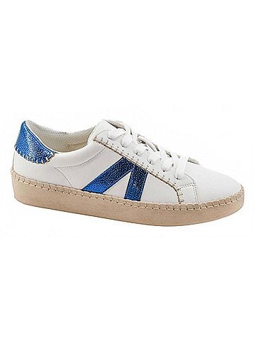 Corkys Women's Friend Zone Sneaker in White &amp; Blue (view 1)