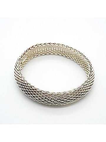 Tiffany & Co. Tiffany &amp; Co. Somerset Mesh Bangle, Sterling Silver 925, Men's Women's (view 2)