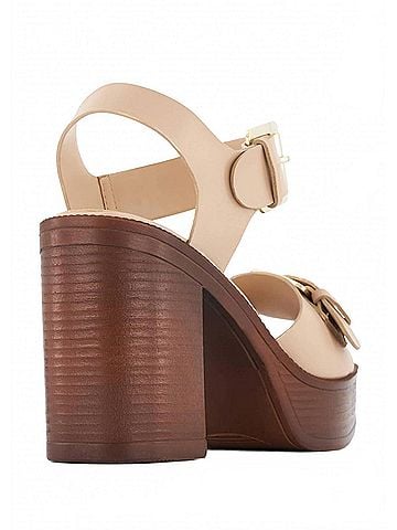 Andrea Women's Block Heel Sandal in Pink (view 2)