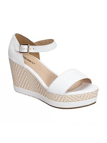 Andrea Women's Wedge Heel Sandal in White (view 1)
