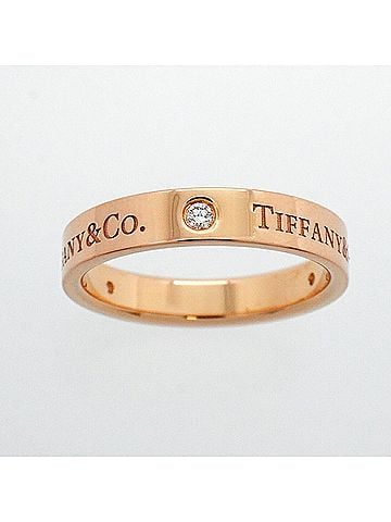 Tiffany & Co. Tiffany &amp; Co. Flat Band Ring, 3 Diamonds, 18K Pink Gold, Men's, OP001019 (view 2)