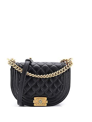 Chanel Boy Curved Messenger Bag Quilted Caviar Small (view 1)