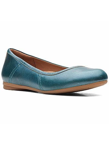 Clarks Women's Canebay Plain Flats in Teal (view 1)