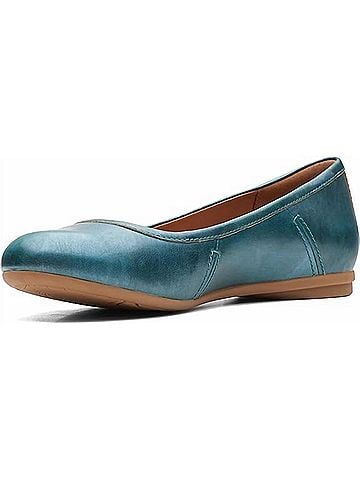 Clarks Women's Canebay Plain Flats in Teal (view 2)