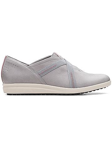 Clarks Women's Tamzen Step Slip On Shoes in Grey Nubuck (view 1)