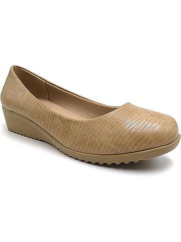 Pierre Dumas Women's Relax-28 Wedge Shoe in Taupe Croco (view 1)