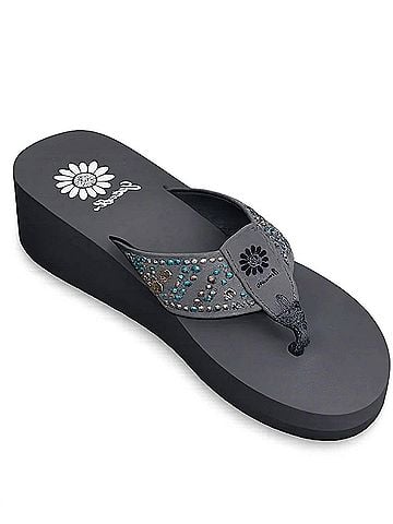 Yellow Box Women's Trisha Flip-Flops in Gray (view 1)
