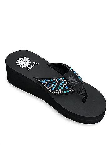 Yellow Box Women's Trisha Flip-Flops in Turquoise (view 1)