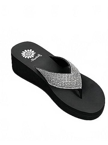 Yellow Box Women's Tari Flip-Flops in Black/ Clear (view 1)