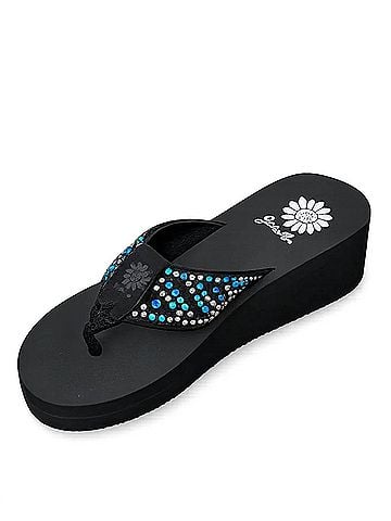 Yellow Box Women's Trisha Flip-Flops in Turquoise (view 2)