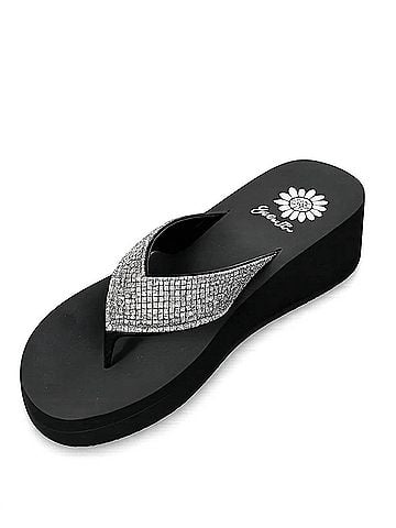 Yellow Box Women's Tari Flip-Flops in Black/ Clear (view 2)