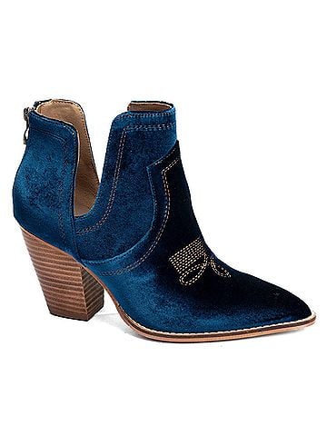 Corkys Women's Smoke Show Booties in Teal Velvet (view 1)