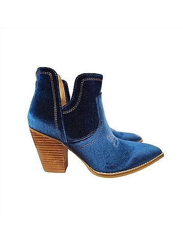 Corkys Women's Smoke Show Booties in Teal Velvet (view 2)