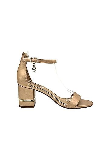 exe Women's Single-Strap Block Heel Sandal in Champagne (view 1)