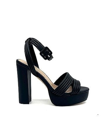 exe Women's Strap Platform Block Heel Sandal in Black (view 1)
