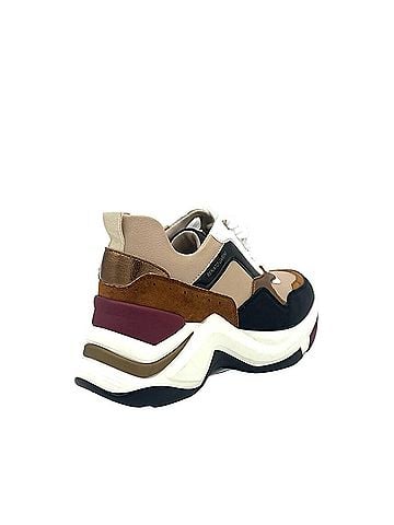 Renato Garini Women's Chunky Fashion Sneaker in Black Nude (view 2)