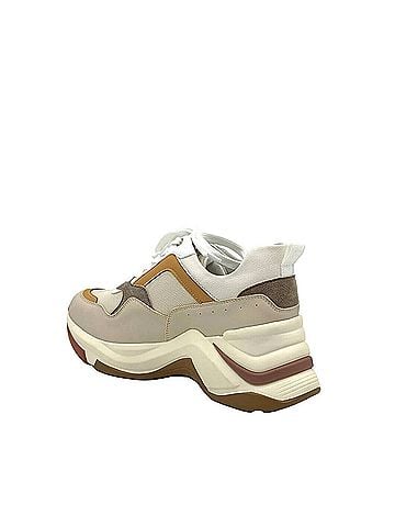 Renato Garini Women's Chunky Fashion Sneaker in Beige (view 2)