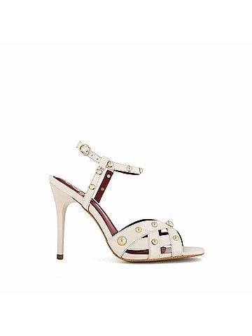 Andrea Women's Ankle-Strap Heeled Sandal in Bone (view 1)
